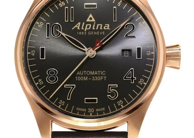 Alpina: Startimer Pilot Automatic Shadow Line mit roségoldplattiertem Gehäuse