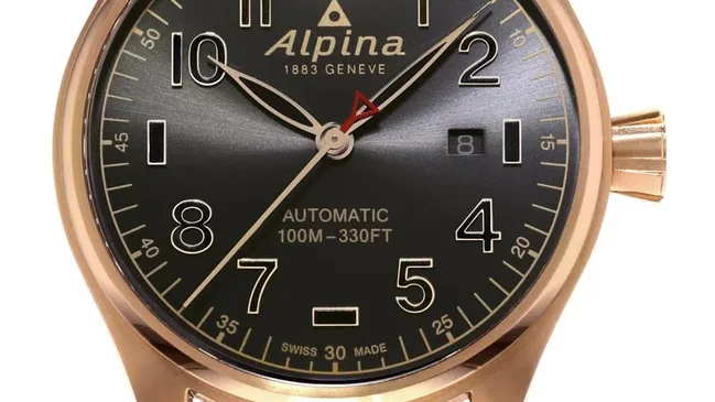 Alpina: Startimer Pilot Automatic Shadow Line mit roségoldplattiertem Gehäuse