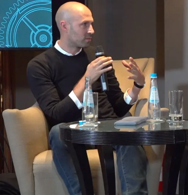 Uhrendesigner Simon Husslein bei der Podiumsdiskussion, Munichtime 2018