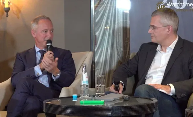 Lange-CEO Wilhelm Schmid im Gespräch mit Rüdiger Bucher bei der Podiumsdiskussion auf der Munichtime 2018