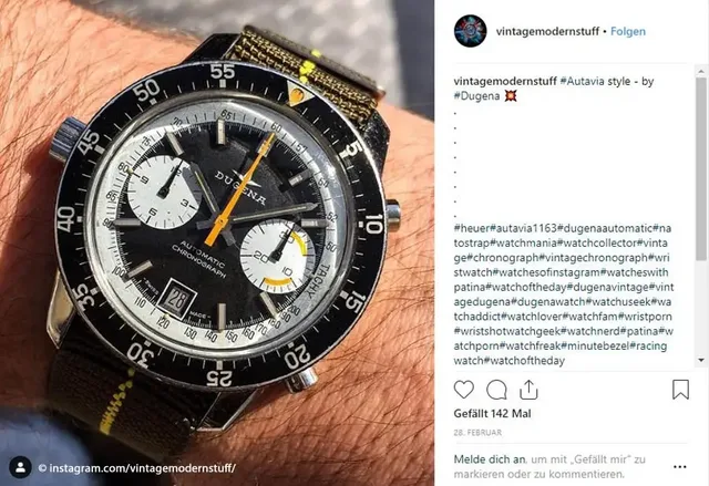 Dugena: Vintage Uhr im Autavia 1163 Style