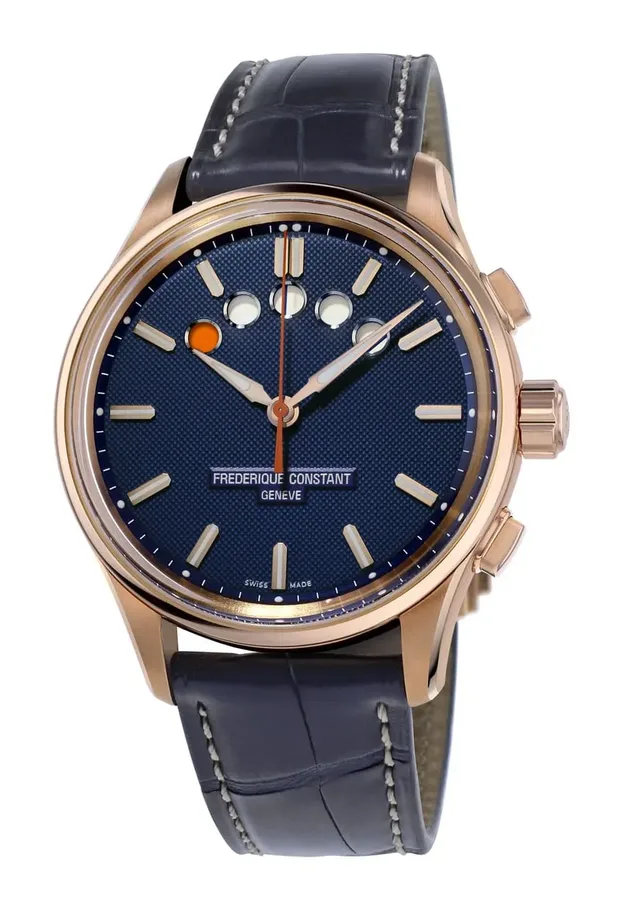Frederique Constant: Yacht Timer Regatta Countdown mit Roségoldplattierung und blauem Zifferblatt