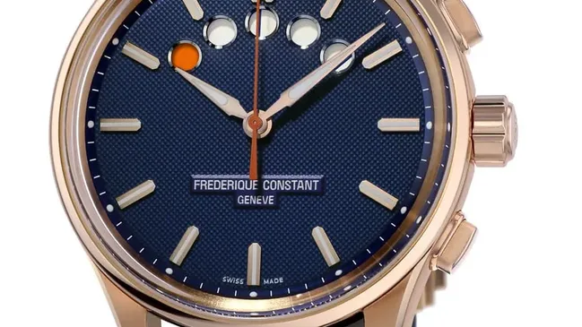 Frederique Constant: Yacht Timer Regatta Countdown mit Roségoldplattierung und blauem Zifferblatt