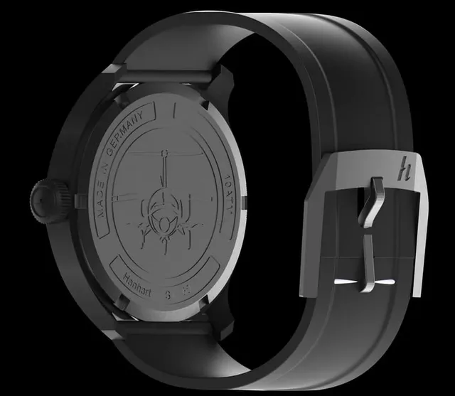 Hanhart SK 60 GMT Gehäuserückseite