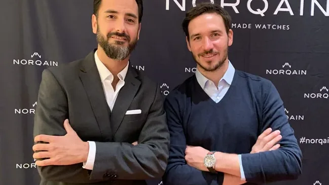 Felix Neureuther (rechts) mit Chronos-Redakteur Alexander Krupp, beide aus Garmisch-Partenkirchen