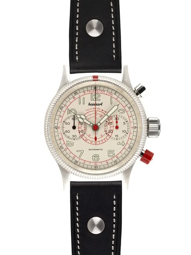 Hanhart: Pioneer TachyTele mit cremefarbenem Zifferblatt