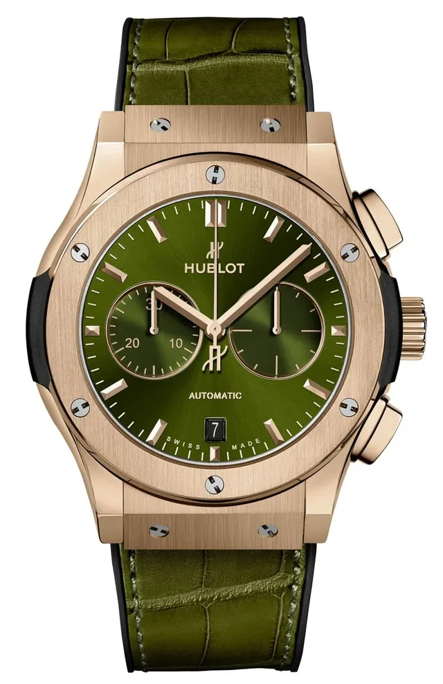 Hublot: Classic Fusion Chronograph King Gold Green
