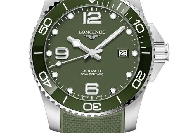 Longines: Hydroconquest in Grün mit passendem Kautschukband