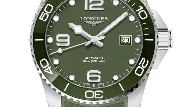 Longines: Hydroconquest in Grün mit passendem Kautschukband