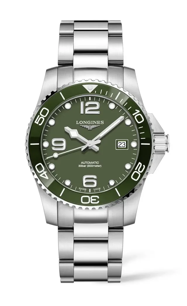 Longines Hydroconquest in Grün mit Metallband