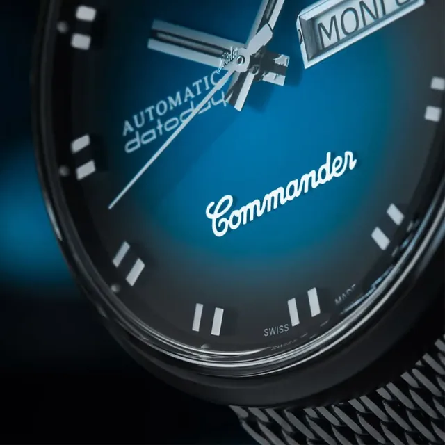 Mido Commander Blue Shade Zifferblatt