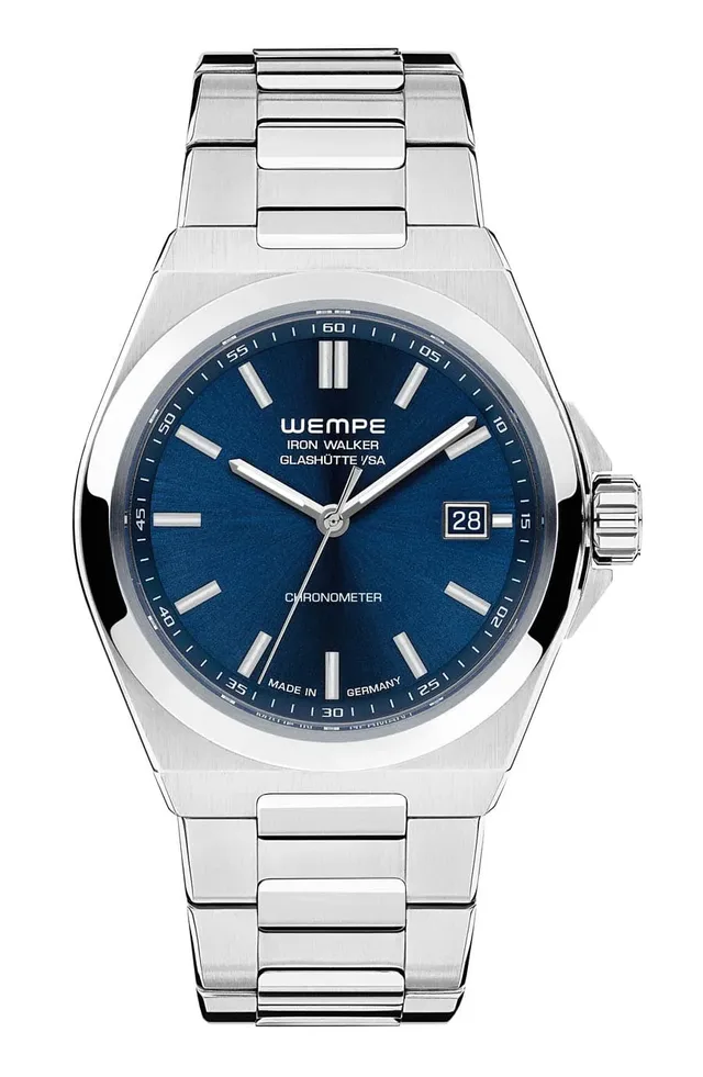 Wempe Glashütte: Iron Walker Automatik mit blauem Zifferblatt