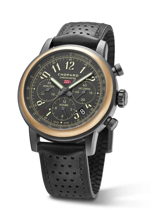 Version der Chopard Mille Miglia Race Edition 2020 mit Roségoldlünette