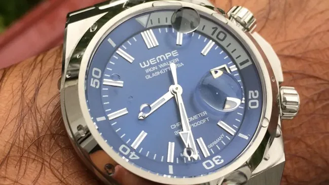 Wempe Iron Walker Automatik Taucheruhr: Regen kann der Sportuhr nicht das Geringste anhaben