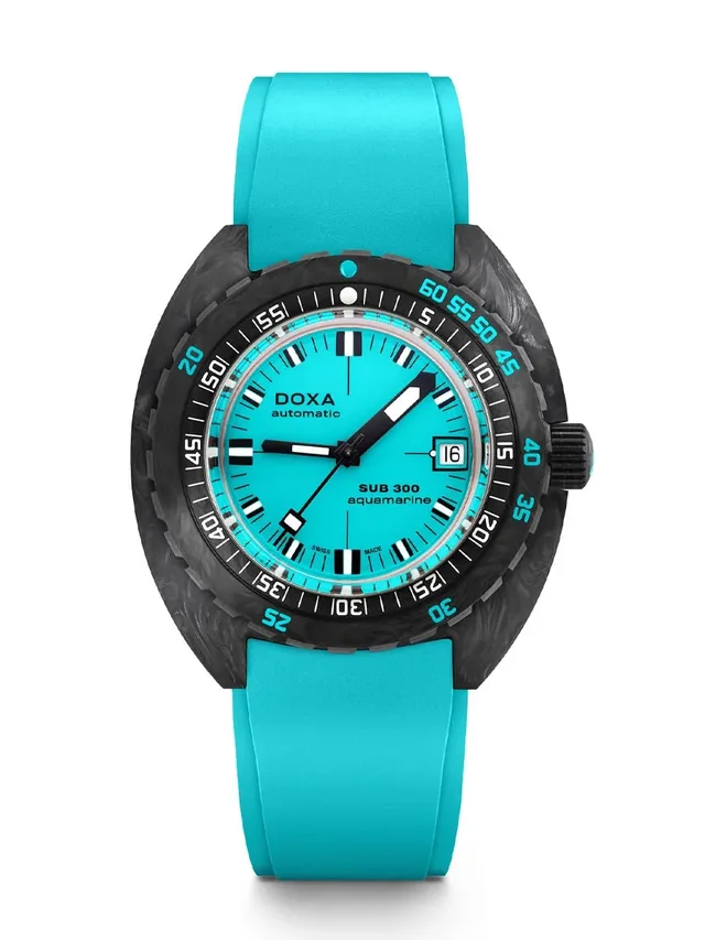 Doxa: Sub 300 Carbon COSC Aquamarine Türkis