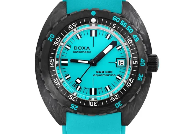 Doxa: Sub 300 Carbon COSC Aquamarine Türkis