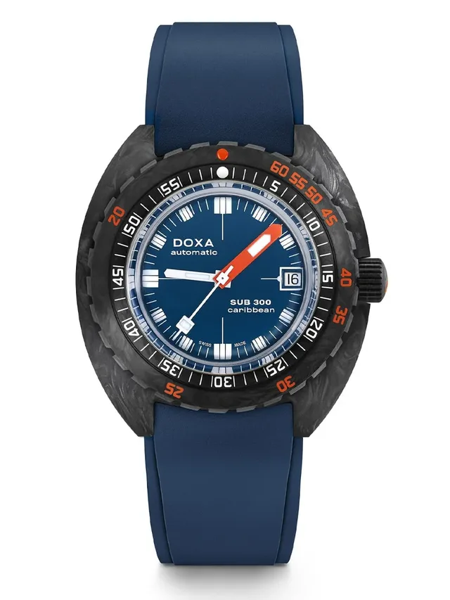 Doxa Sub 300 Carbon COSC Caribbean Marineblau