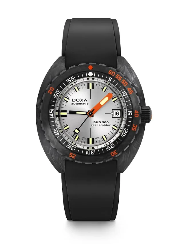 Doxa Sub 300 Carbon COSC Searambler Silver