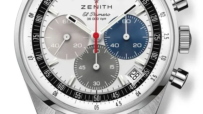 Zenith: Chronomaster Original mit weißem Zifferblatt am Edelstahlband