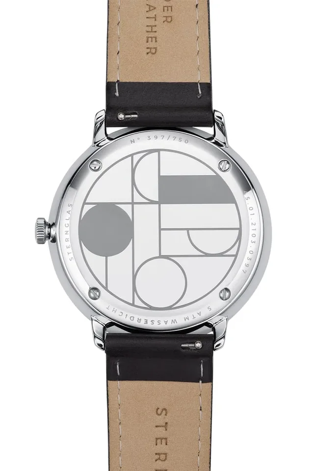 Sternglas Hamburg Edition Bauhaus mit Gravur auf der Gehäuserückseite