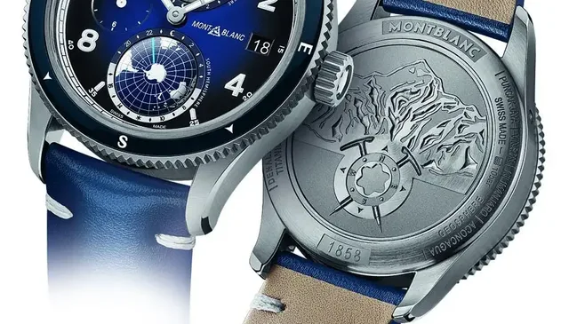 Montblanc: 1858 Geosphere Zifferblatt und Gehäuseboden