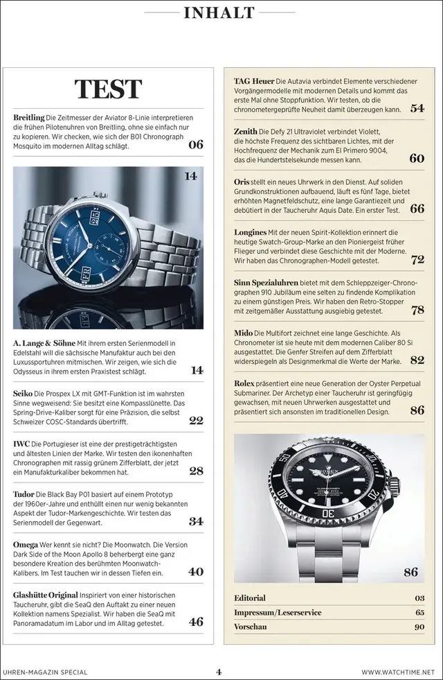 UHREN-MAGAZIN: Tests im Sonderheft 2021