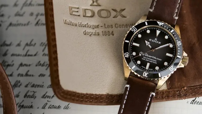 Edox: Skydiver Military Bronze Limited Edition