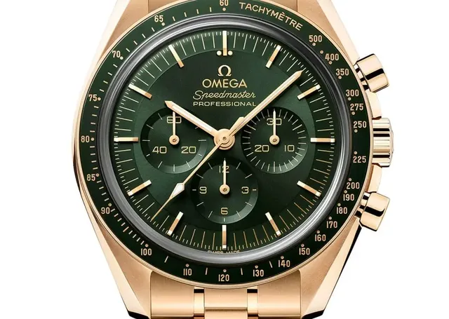 Omega Speedmaster Moonwatch Moonshine-Gold mit grün PVD-beschichtetem Zifferblatt