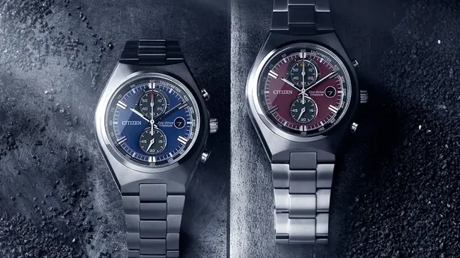 Citizen: CA7090 Chronographen mit blauem und roten Zifferblatt