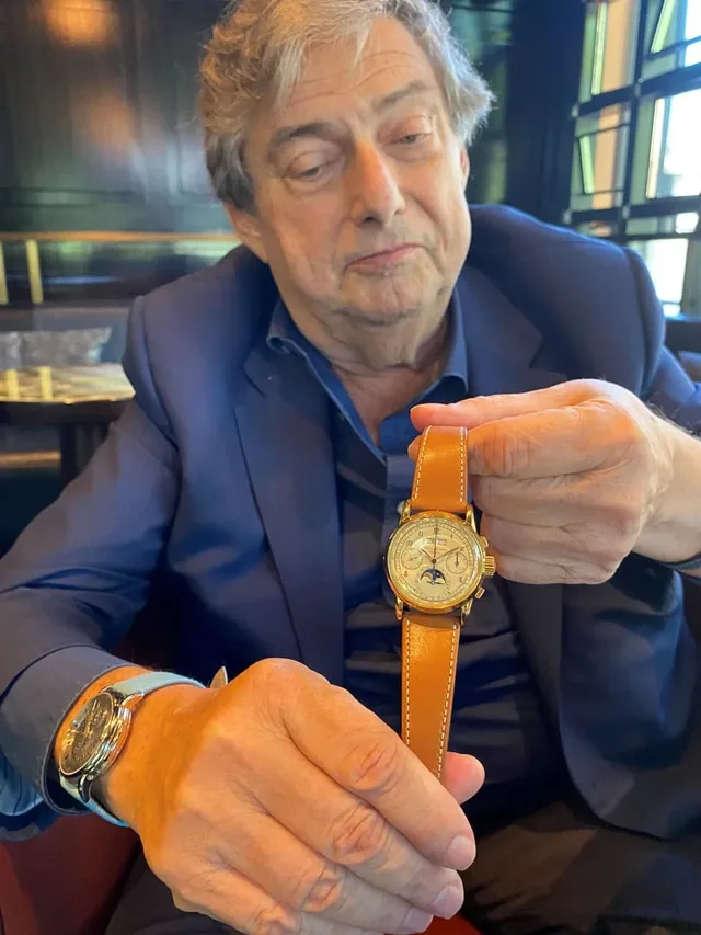 Patrick Getreide mit seinem Patek Philippe Einzelstück Ref. 2499 mit Champagnerzifferblatt