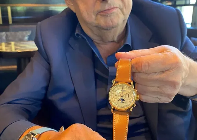 Patrick Getreide mit seinem Patek Philippe Einzelstück Ref. 2499 mit Champagnerzifferblatt