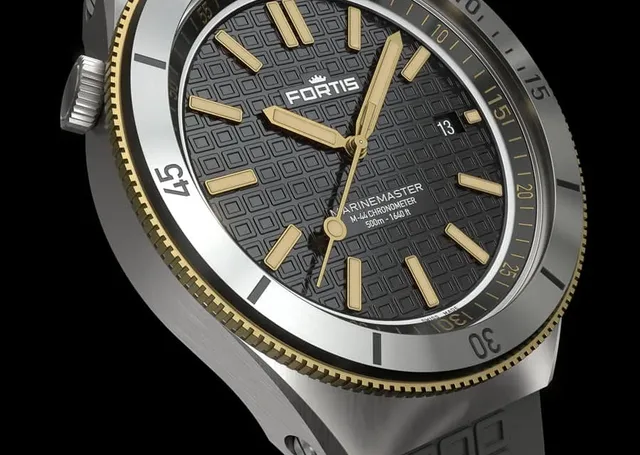 Fortis: Marinemaster M-44 Black Resin Gold