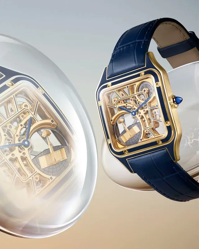 Cartier: Santos-Dumont Skeleton, limitierte Edition in Gelbgold