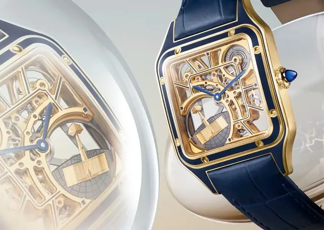 Cartier: Santos-Dumont Skeleton, limitierte Edition in Gelbgold