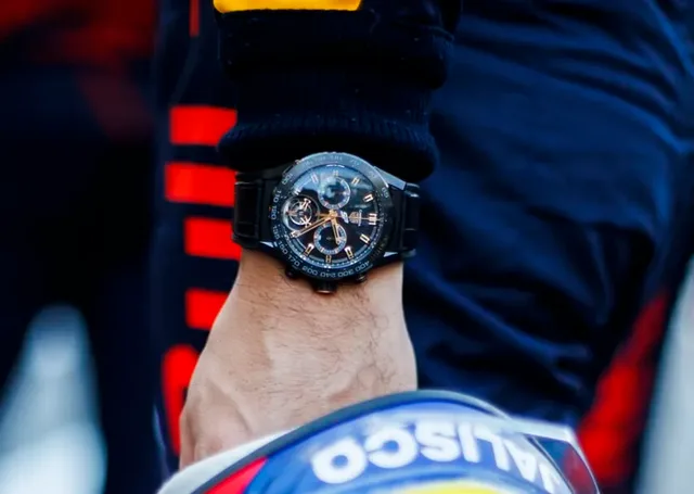 TAG Heuer Uhr, Formel 1 Rennfahrer, Helm