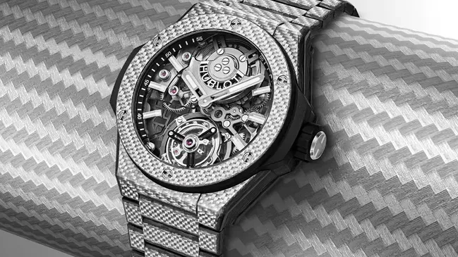 Hublot Big Bang Integrated Tourbillon Automatic Full Texalium-Carbon, Uhr-Schwarz-Weiß