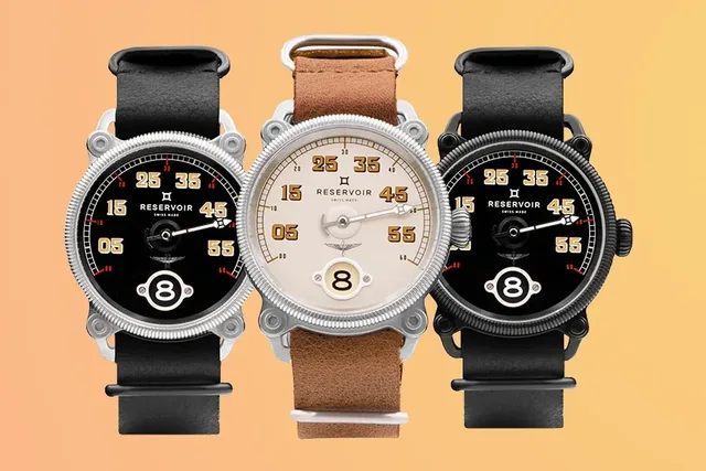 Reservoir Black Sparrow Uhren, drei Uhren, Schwarz und Cognac