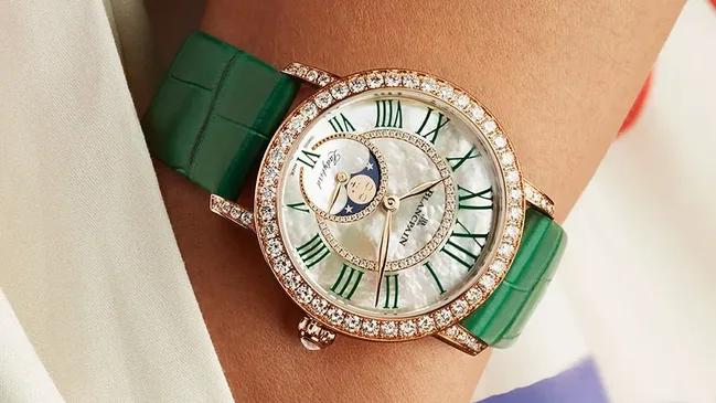 Blancpain Kollektion Ladybird Colors Mondphase Grün, Gold