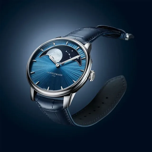Arnold & Son: Perpetual Moon 41.5 Platinum Celestial Blue