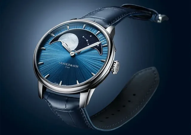 Arnold & Son: Perpetual Moon 41.5 Platinum Celestial Blue