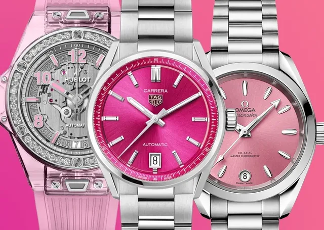 Barbiecore Trend, pinke Uhren, Hublot, TAG Heuer, Omega