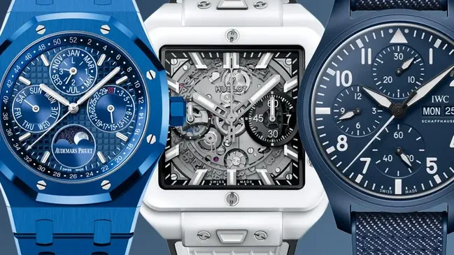 Keramikuhren Blau Weiß, Audemars Piguet, Hublot, IWC