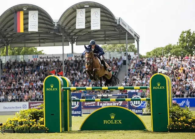 ROLEX TESTIMONEE DANIEL DEUSSER RIDING KILLER QUEEN VDM SECOND IN THE ROLEX GRAND PRIX AT CHIO AACHEN 2023