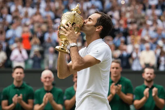Rolex Testimonee Roger Federer Wimbledon Trophy in 2017
