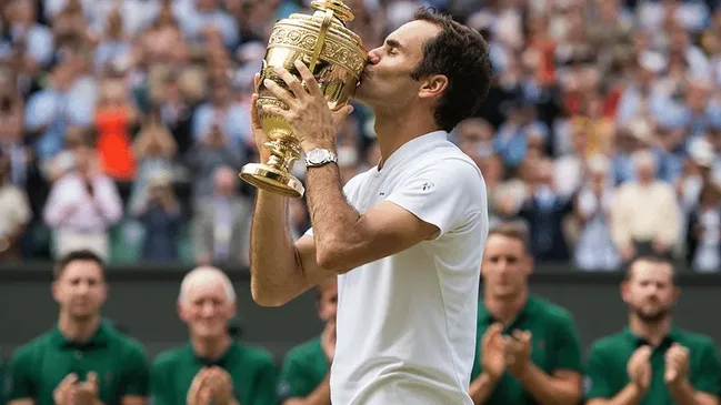 Rolex Testimonee Roger Federer Wimbledon Trophy in 2017