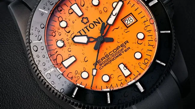 Titoni: Seascoper 300 in Schwarz und Orange