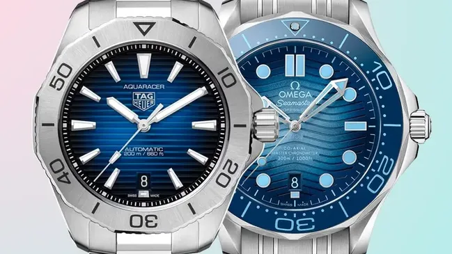 Uhren Zifferblatt Farbverlauf TAG Heuer, Omega