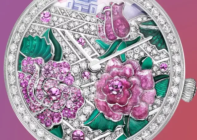 Uhren mit Naturbezug, Rosen-Zifferblatt, Van Cleef & Arpels