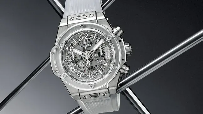 Hublot Big Bang Unico Bucherer Exclusive Titanium mit weissem Kautschukband