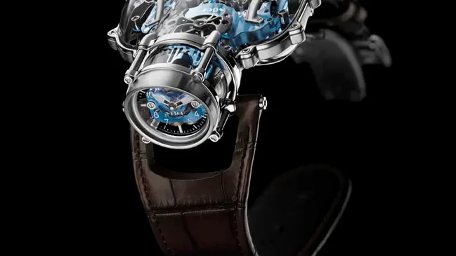 MB&F: HM9 Sapphire Vision in Weißgold mit blauem Werk